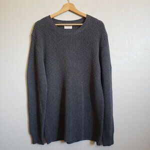 Candy & Caviar Wool Blend Waffle Knit Crew Neck Sweater Grey Size Men's Large